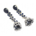 Jhumki Earrings Silver 925 Sterling Dangle Women Blue Onyx Stone Handmade C780